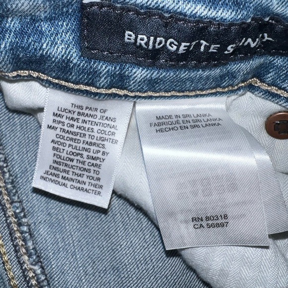 Lucky brand BRIDGETTE SKINNY Distressed/Ripped Denim Jeans Size 0/25. Light wash - Picture 6 of 10